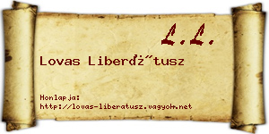 Lovas Liberátusz névjegykártya